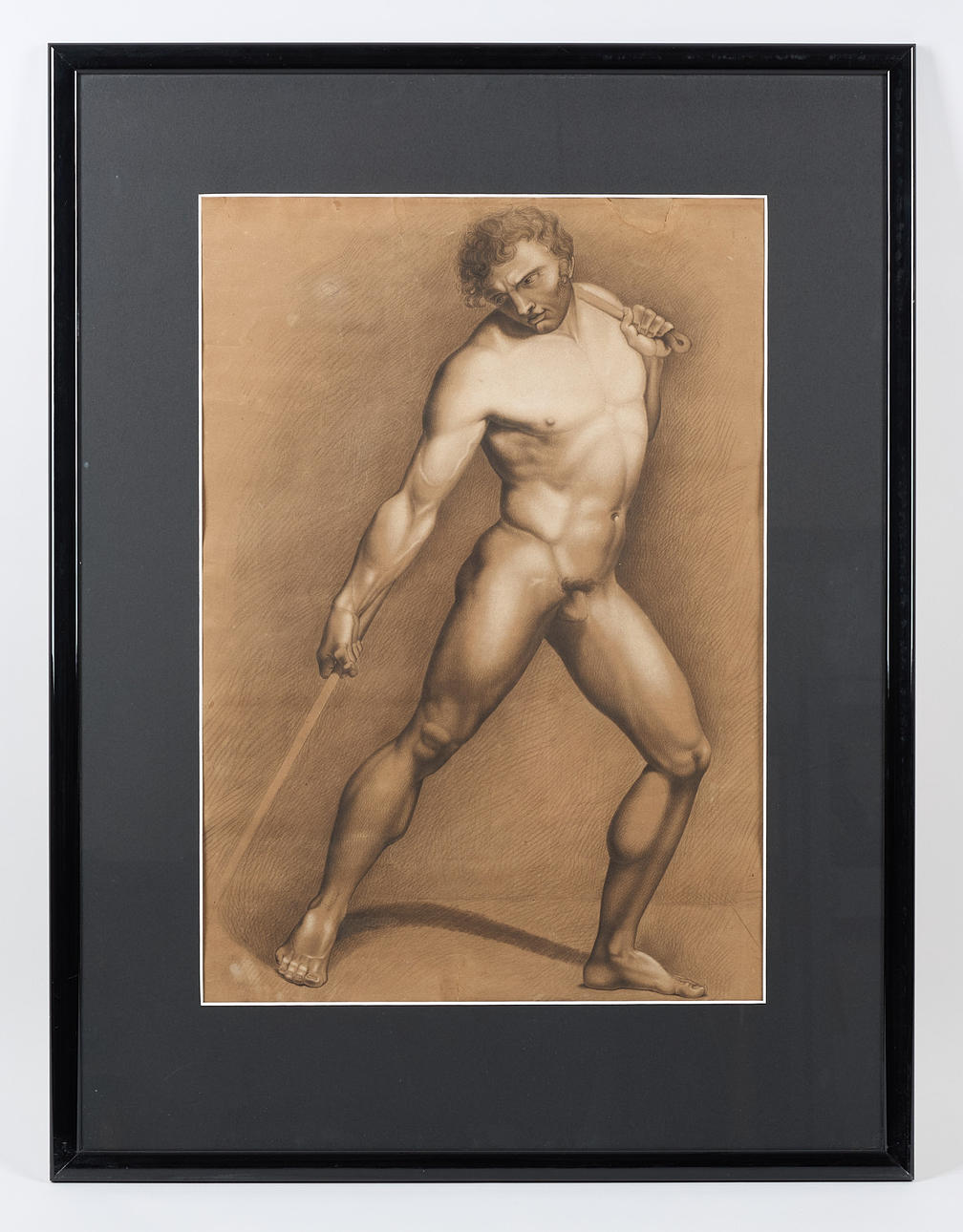 UNKNOWN ARTIST, model study, 19th century, drawing.