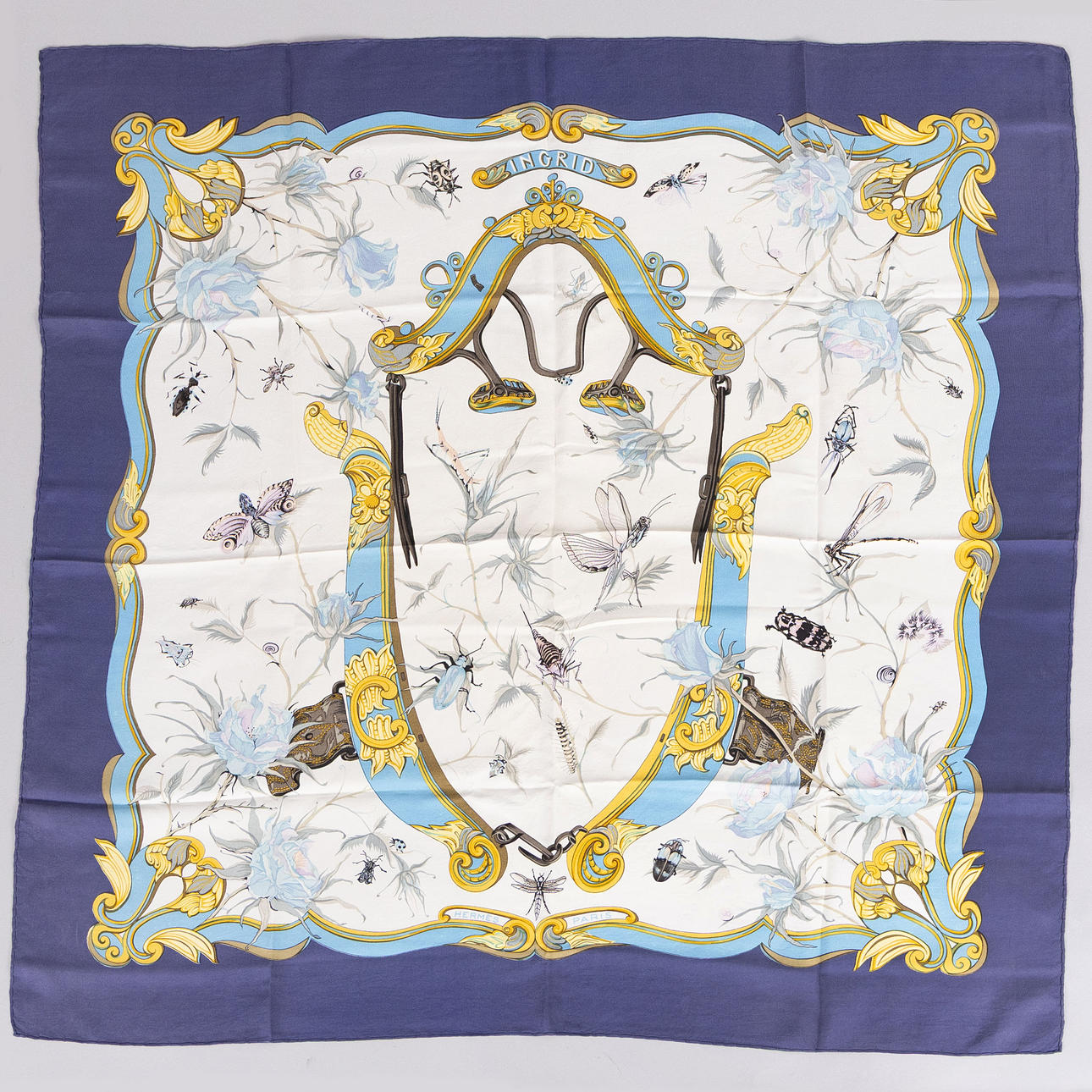 HERMÈS, scarf i siden, Ingrid.