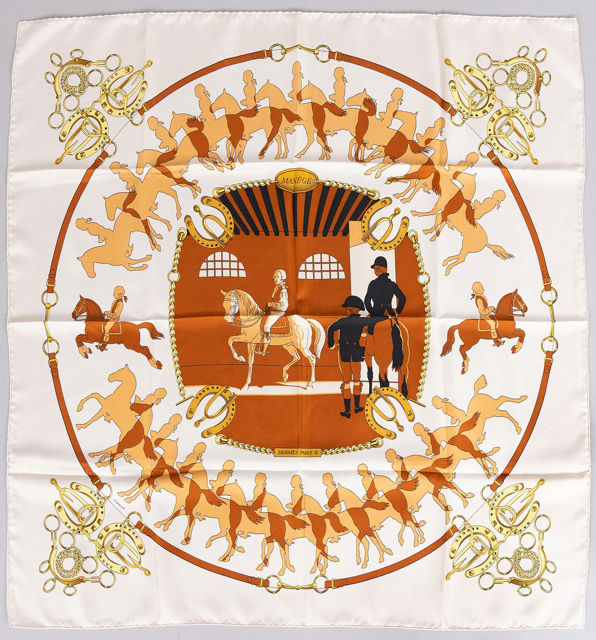 HERMÈS, scarf i siden, Manège.