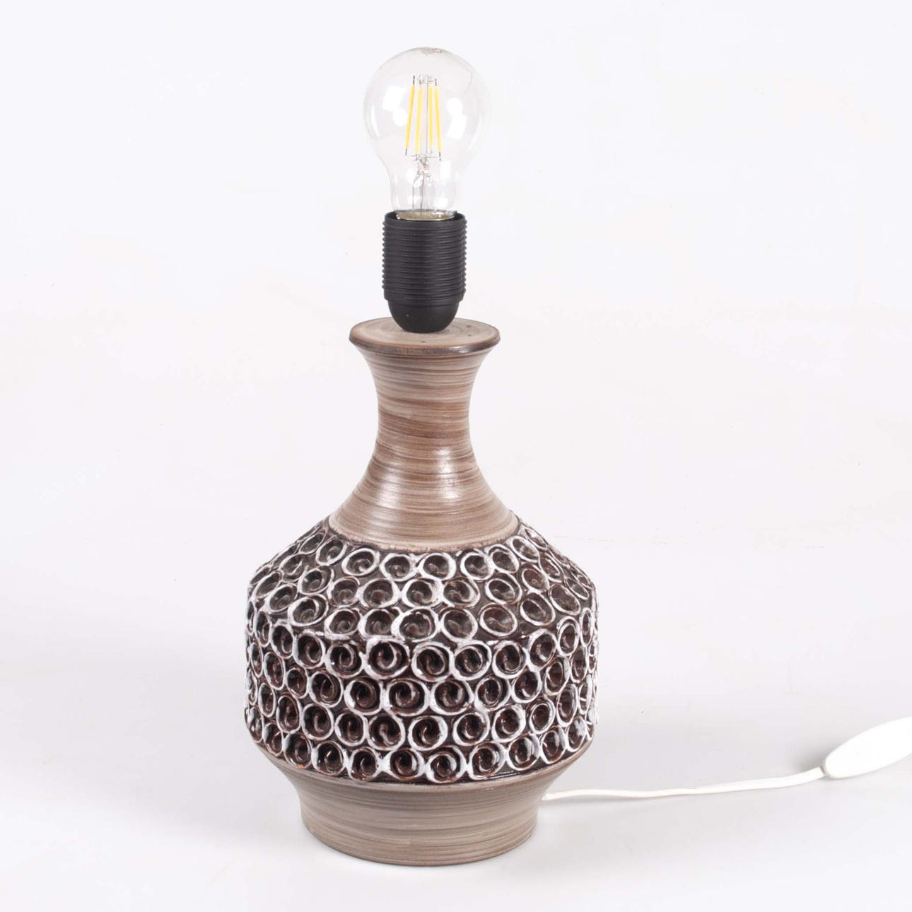 TABLE LAMP. Italy, partly glazed earthenware.
