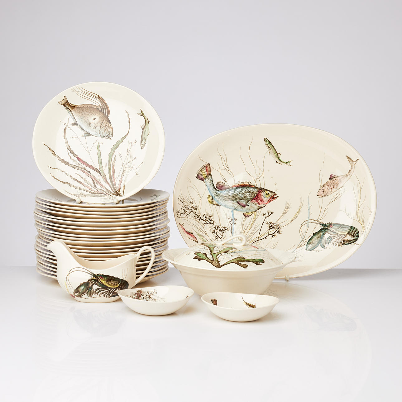 SERVIS, 27 dlr, “Fish”, Johnson Bros, flint.