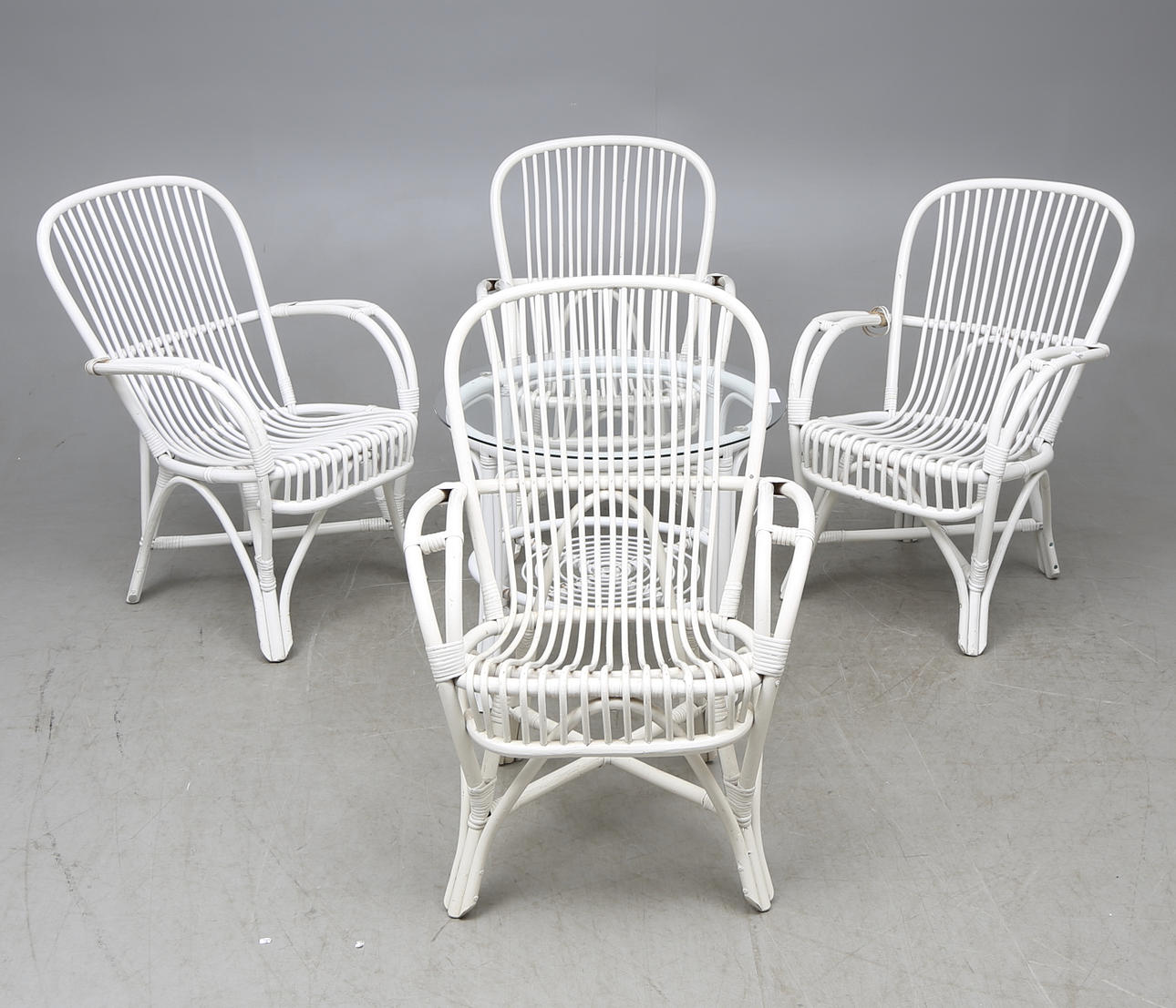 UTEMÖBLER, 5 delar, rotting, 1900-tal.