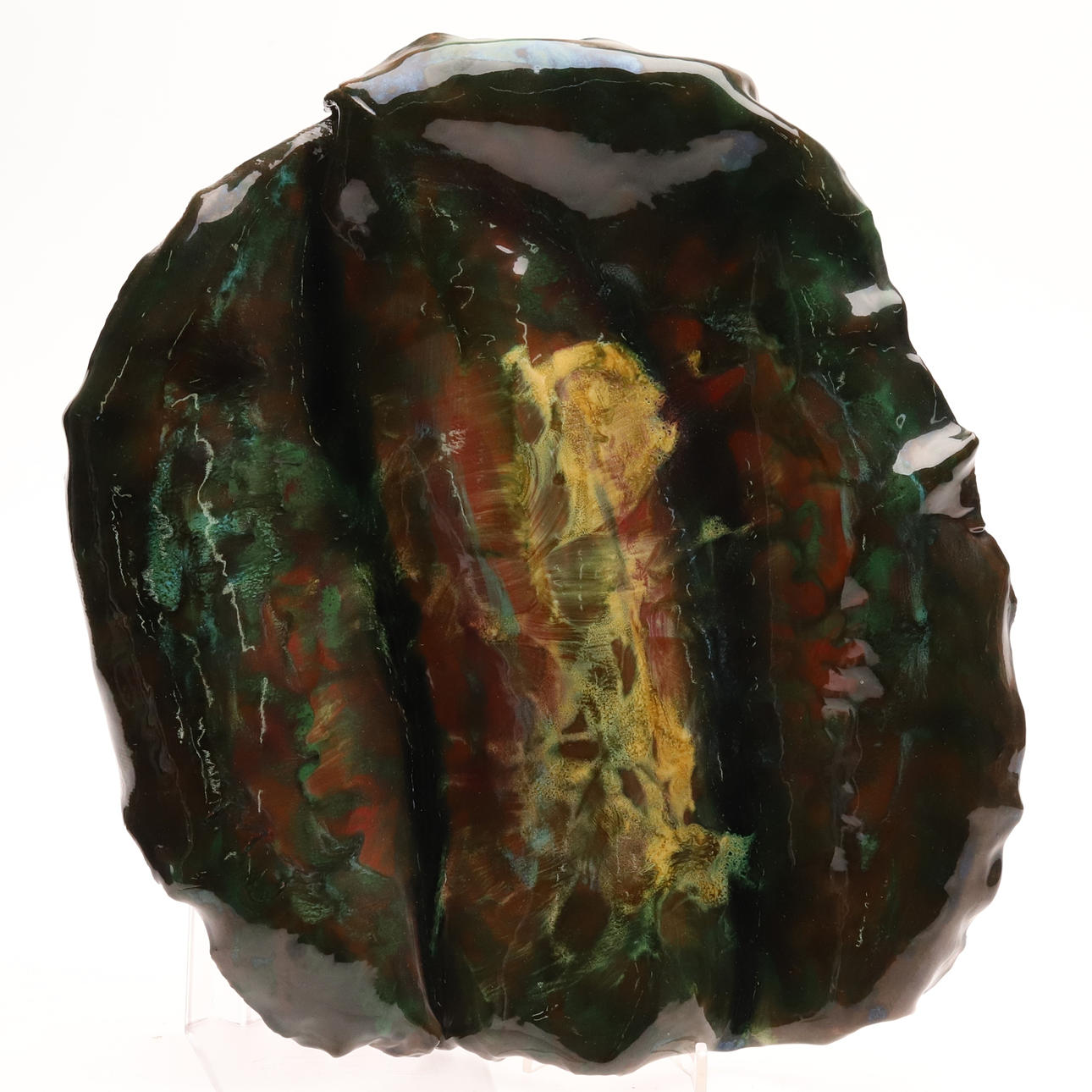 WALL ORNAMENT. Glazed earthenware.