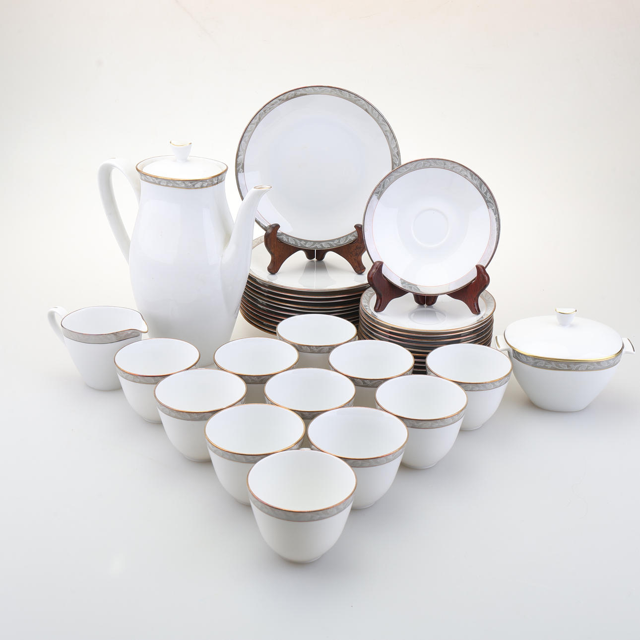 KAHVISETTI, posliini, osat, Rörstrand Aragona.