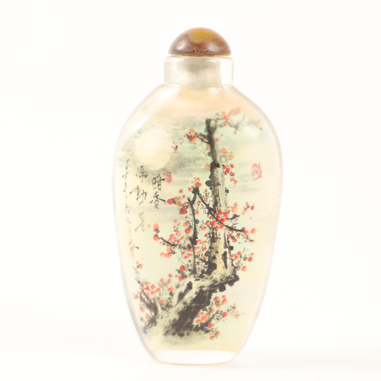 SNUFF BOTTLE, decorative stained glass, China.