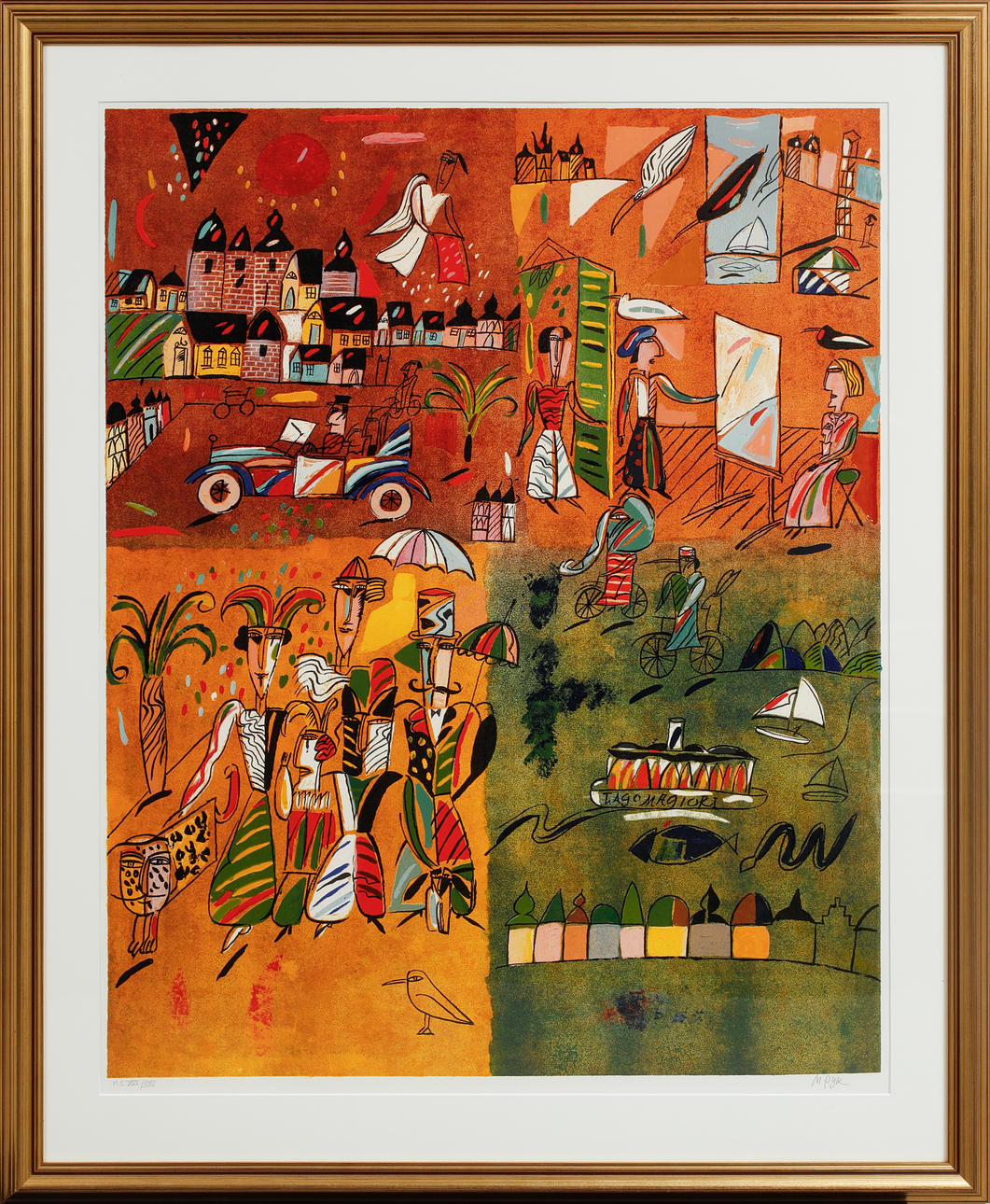 MADELEINE PYK. Figure Scenes. Lithograph in colour, signed and numbered H.C XVI/XXV.