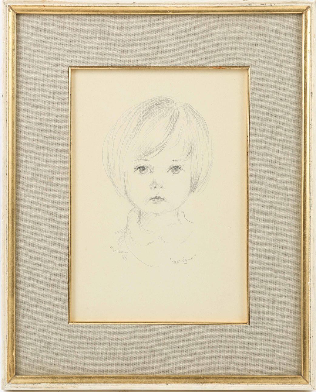 EINAR NERMAN. “Monique”, drawing, signed, dated 68.