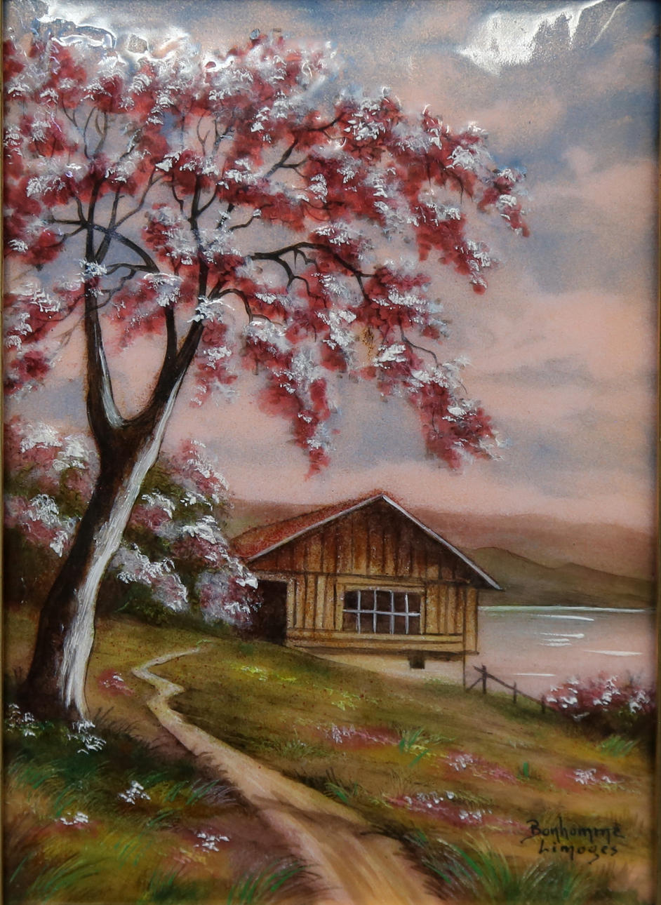 FEINSTEINZEUG, bemalt, signiert „Bonhomme Limoges“.