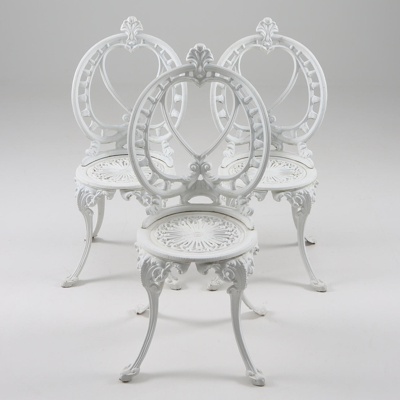 CAFÈSTOLAR, 3 st, lättmetall, 19/2000-tal.