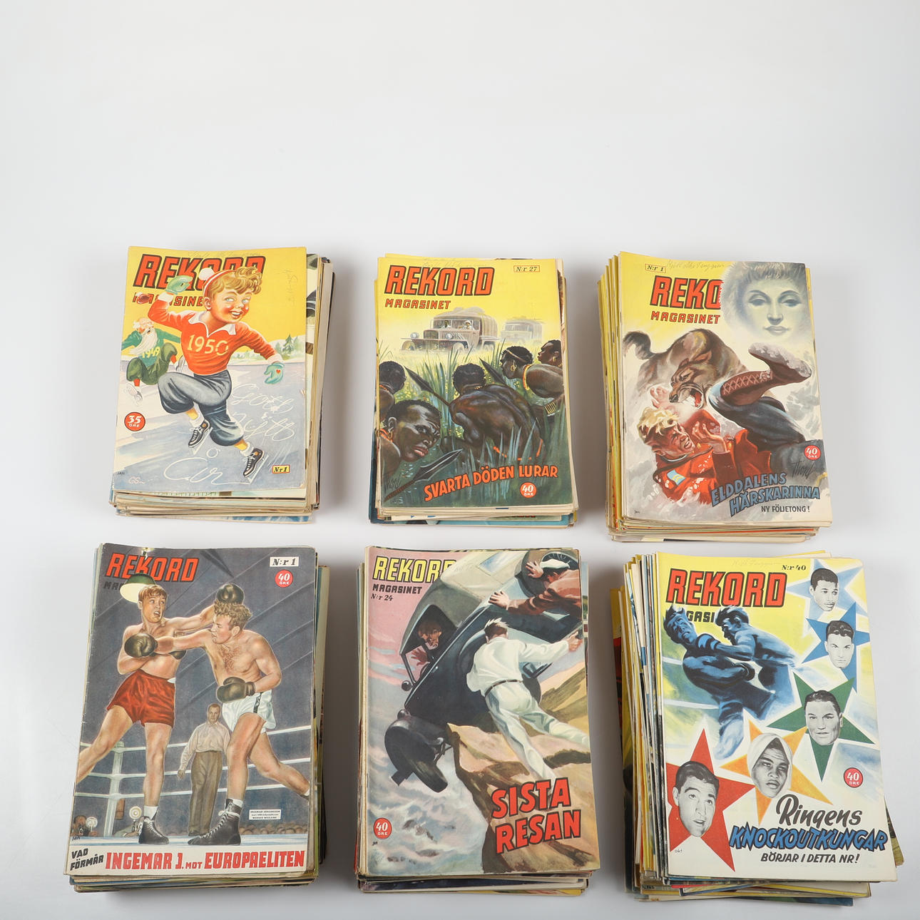 AVISER, „Rekordsmagazine, ca 230 stykker, 1950-54.