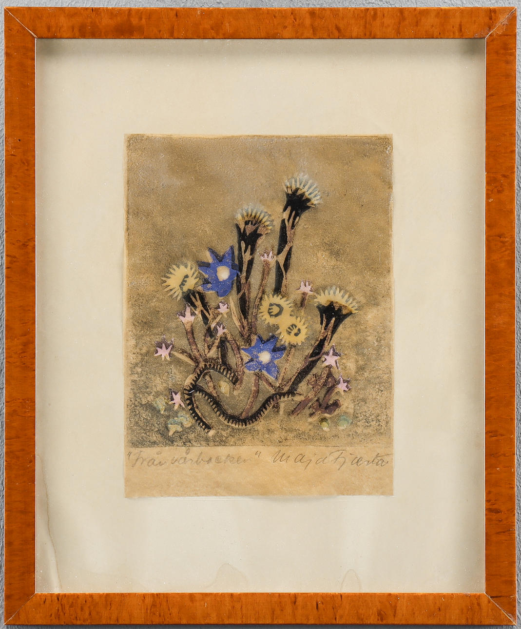 MAJA FJAESTAD. Handtryck, signerad.