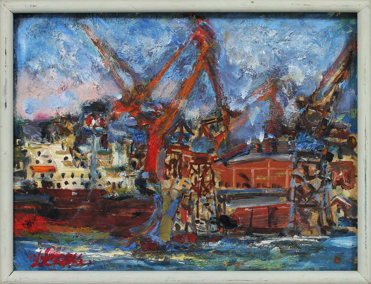 YNGVE STÉEN. Göteborgsmotiv, olja på pannå, sign.