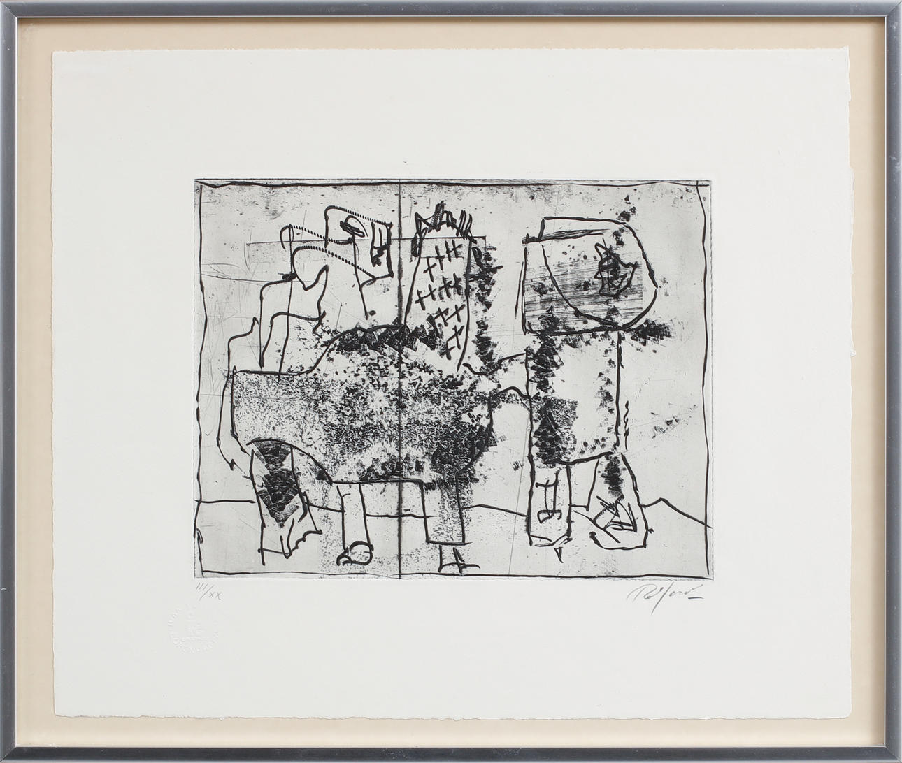 ROBERT JACOBSEN. Composition, etching, signed and numbered III/XX.