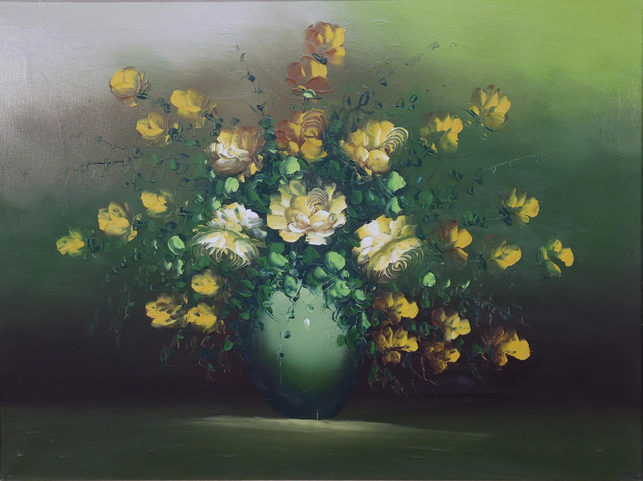 UNIDENTIFIED ARTIST, oil on canvas, flower still life.