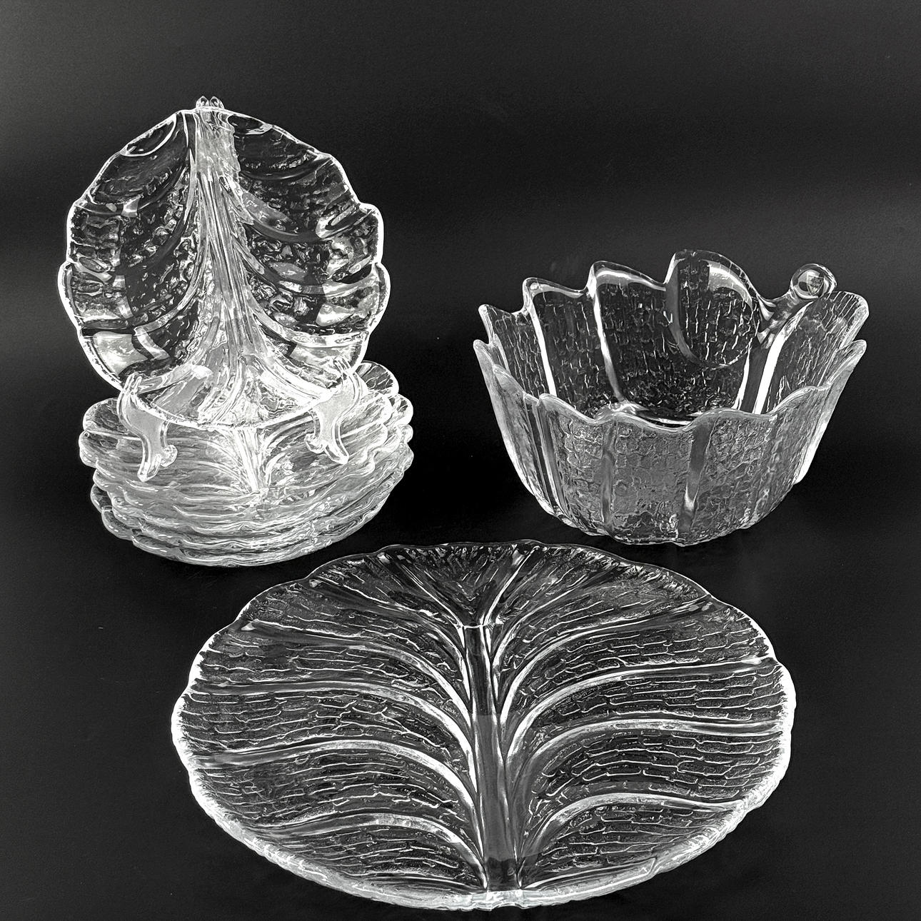 LARS HELLSTEN. Fruit tableware, 8 pieces, glass, “Eden”, Orrefors, label marked.