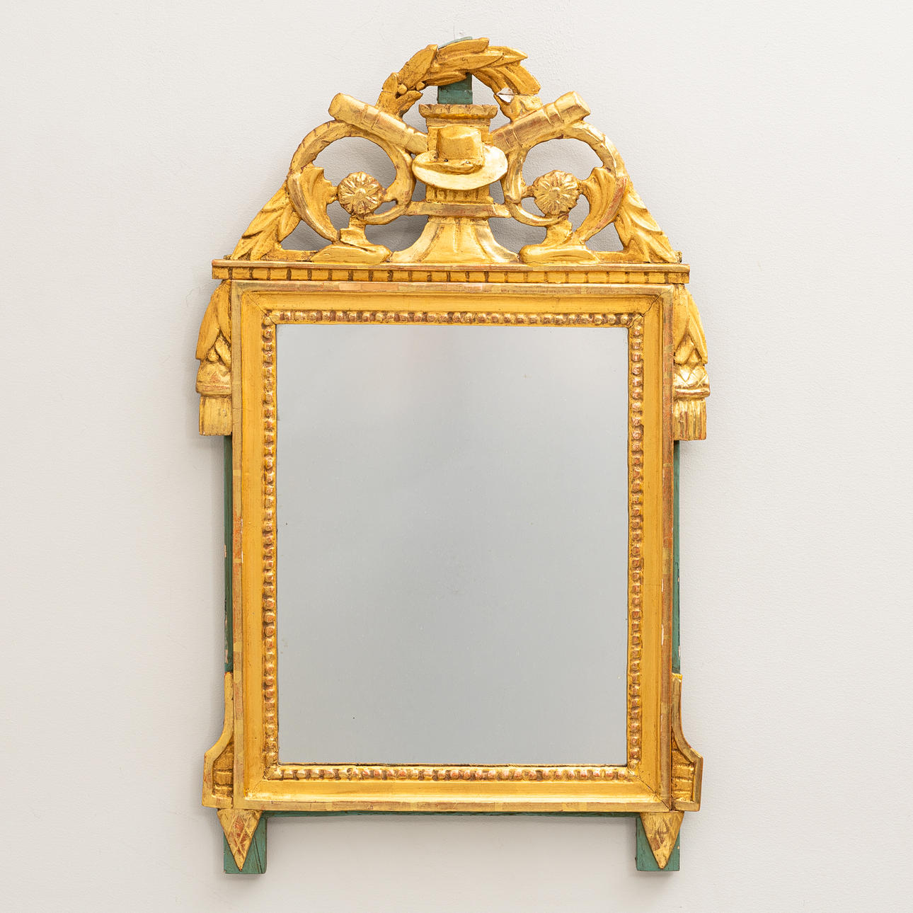 A mirror, gilt, Gustavian style.