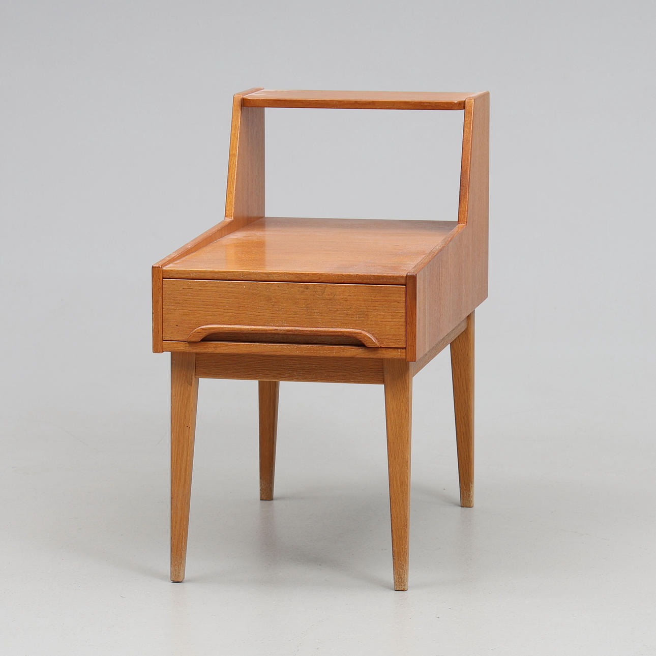 BEDSIDE TABLES. Teak, 1960s.