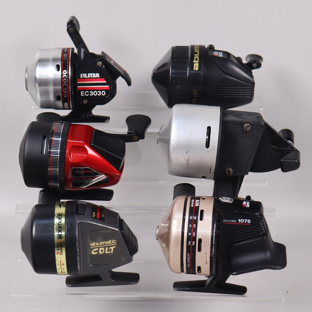 ANGELROLLEN, ABU, Abumatic und Silstar, 6 Stück.