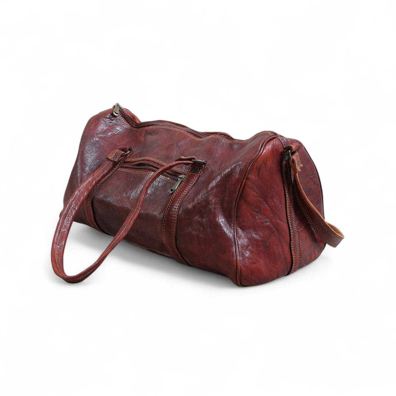 Wochenendtasche aus Leder, 20. Jahrhundert.