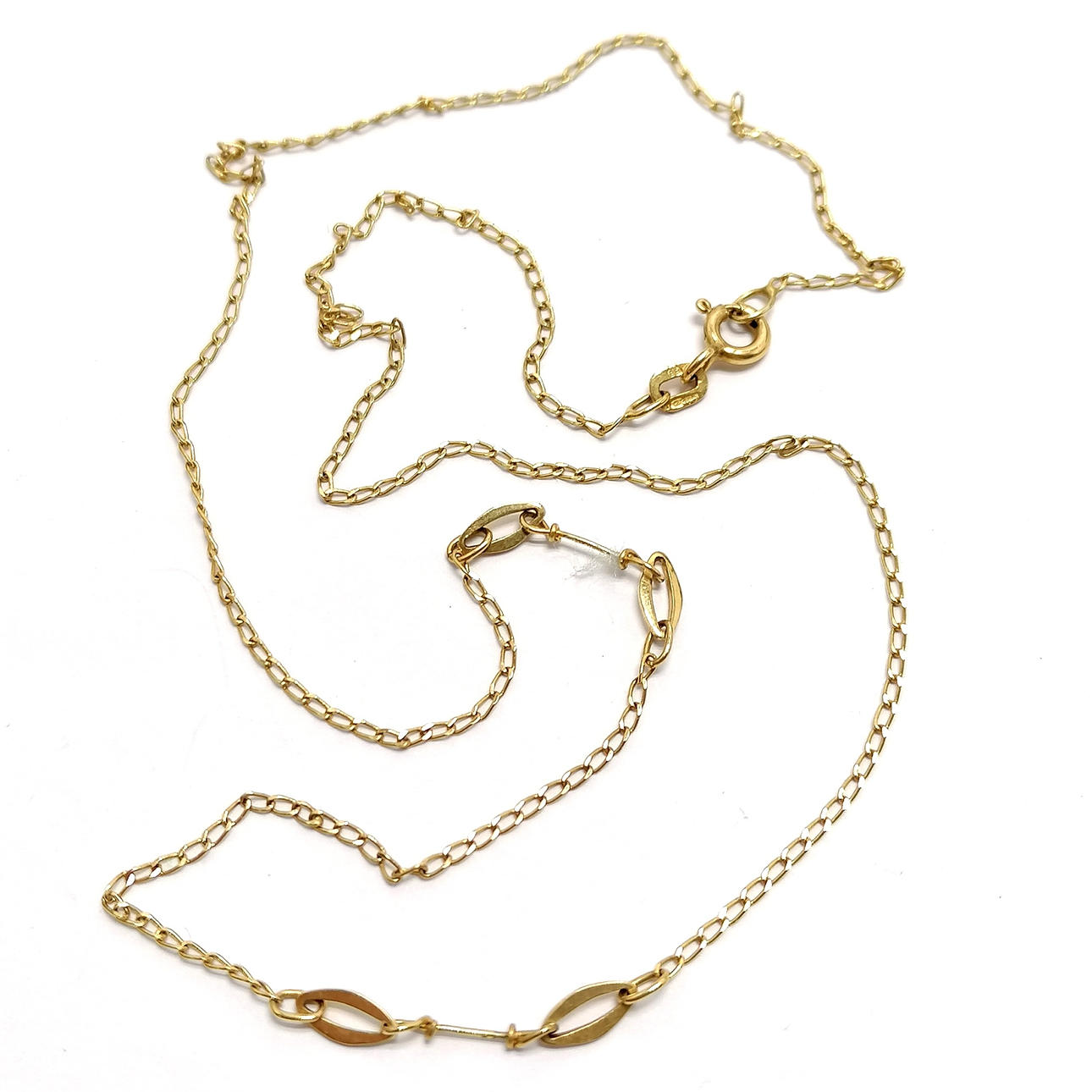 9KT GULD FANCY LINK HALSKÆDE.