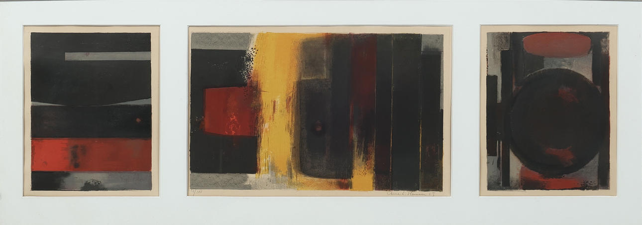 ARNE L. HANSEN (1921-2009), Triptykon lithographs, signed and dated 1963.