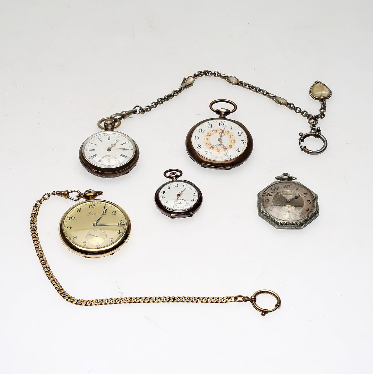 PARTI FICKUR, 5 st, bla Longines och Elgin.