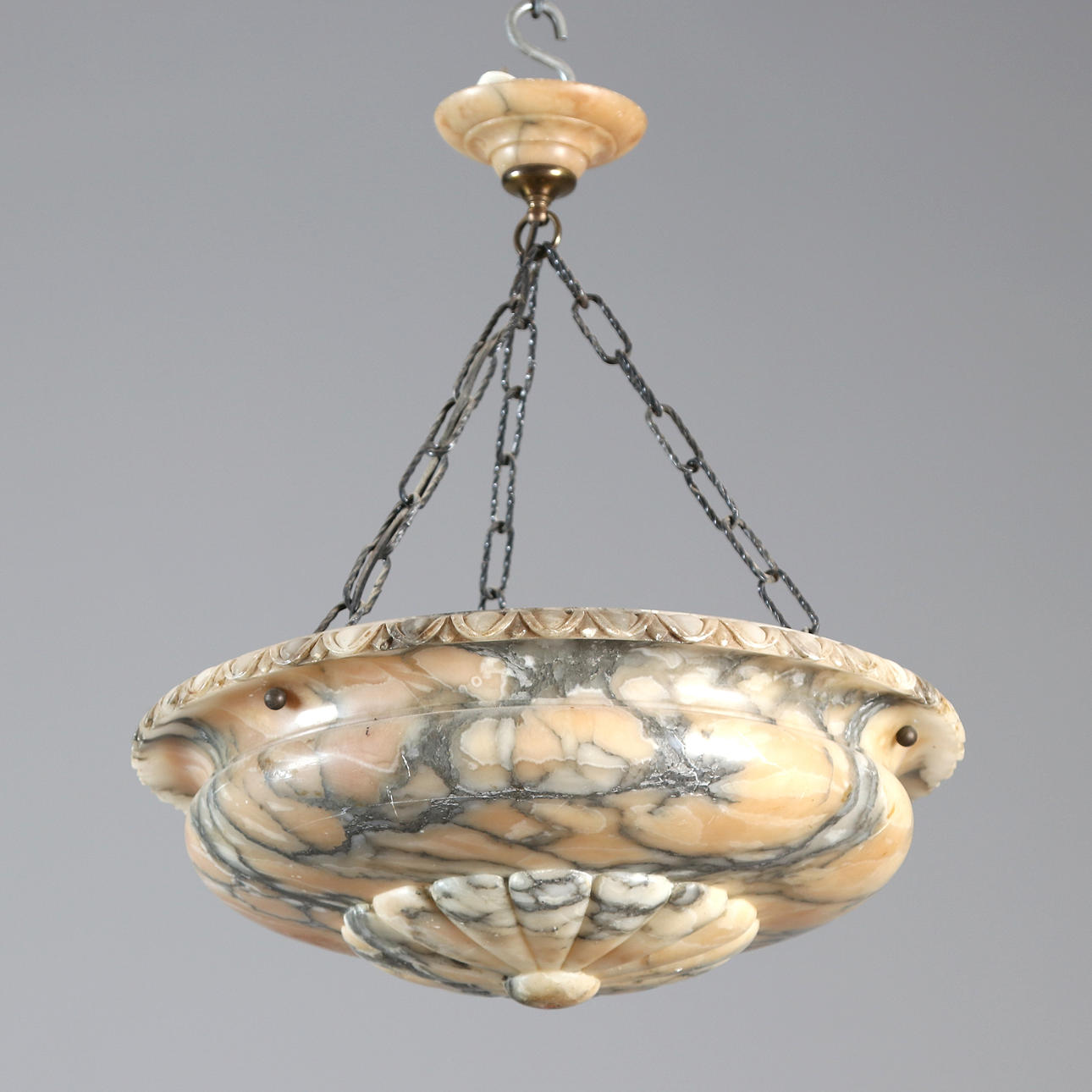 CEILING LAMP. Alabaster, 1920/30s.