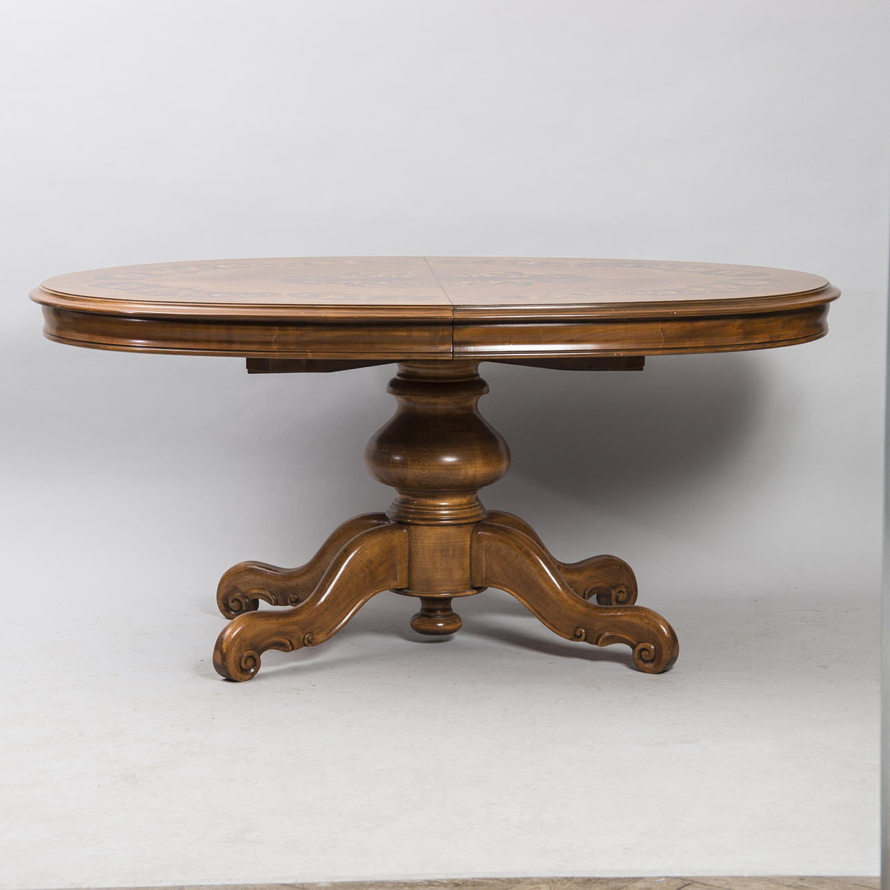 MATBORD, mahogny med intasia, rokokostil, sent 1900-tal.