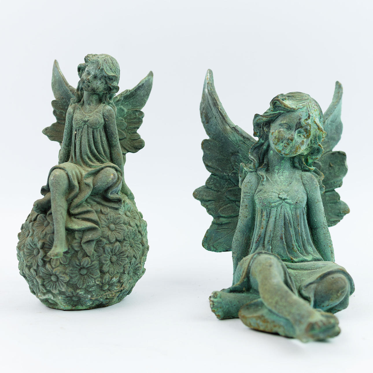 CAST METAL FAIRIES, 2 DIFFERING.
