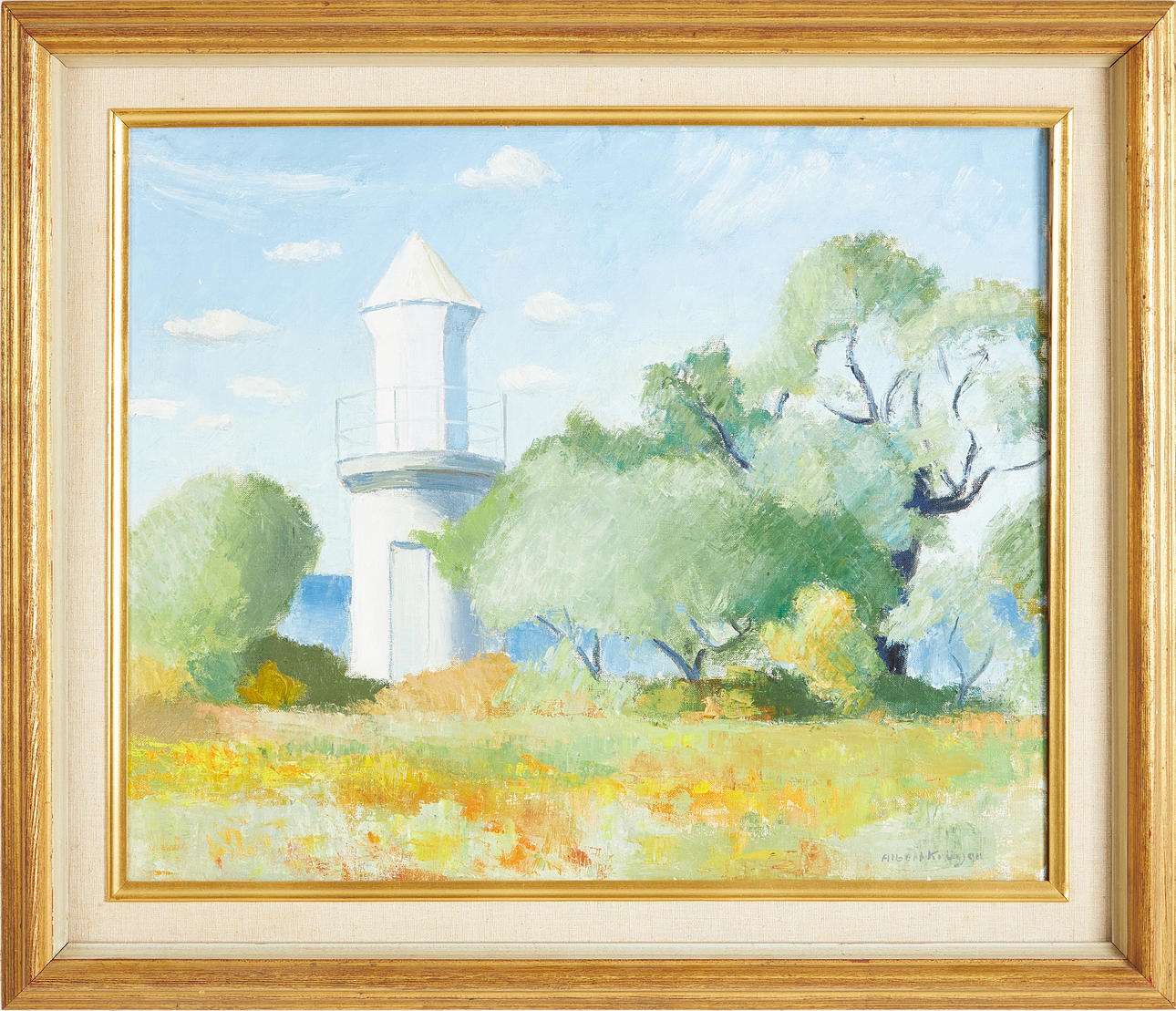 ALBERT KRÜGER. “Ispefyre, Öland”, oil on canvas, signed and dated verso 1959.