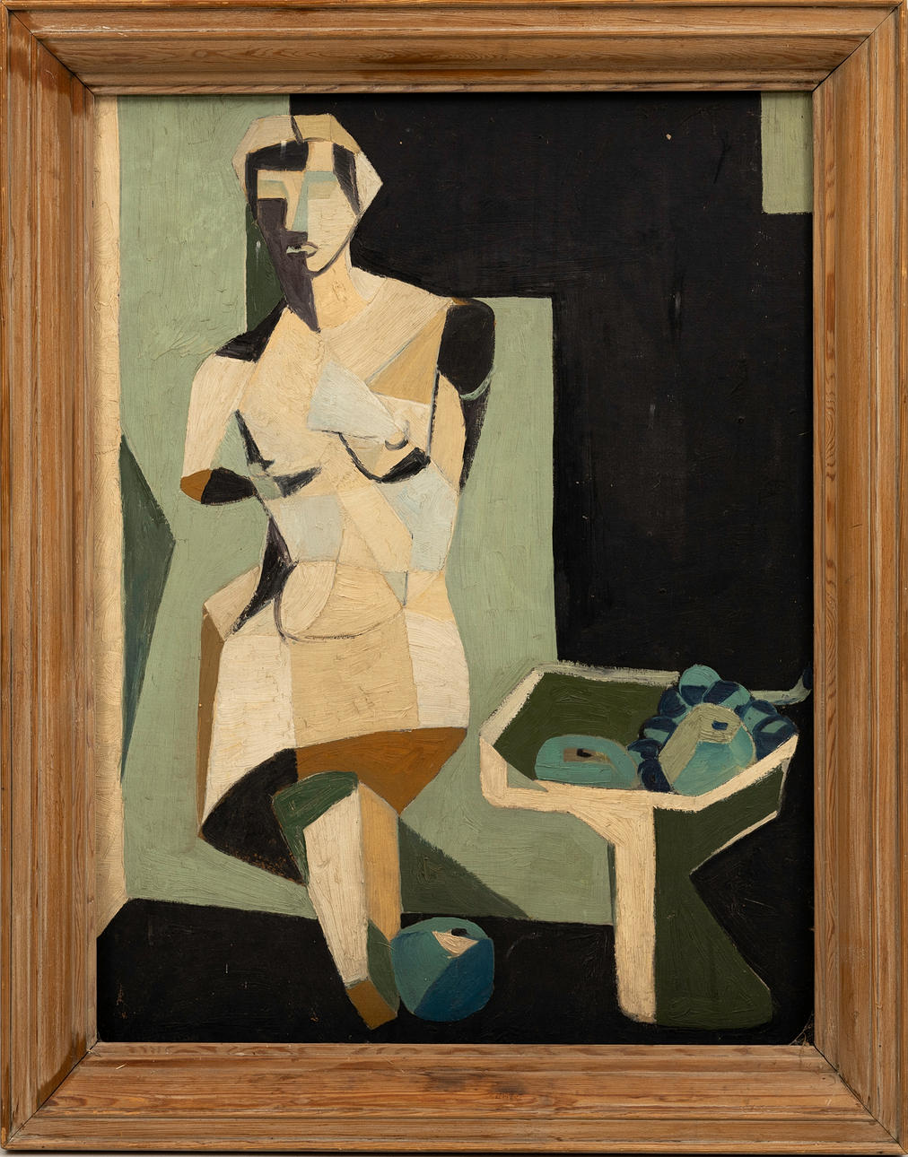 OKÄND KONSTNÄR. Oil on panel, cubist motif with woman, unsigned. unsigned.