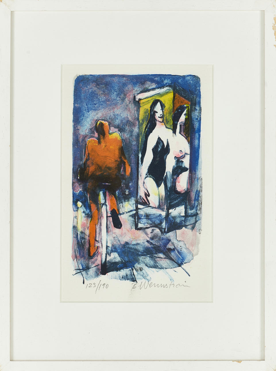 BERNDT WENNSTRÖM (FÖDD 1945). Cyclist, signed, numbered 123/190, lithograph in colours.