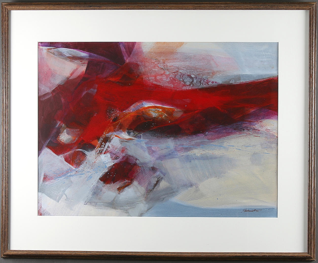 MARY JANE SCHMIDT. "Snowmelt", akryl på papper. Signerad och daterad 1980.