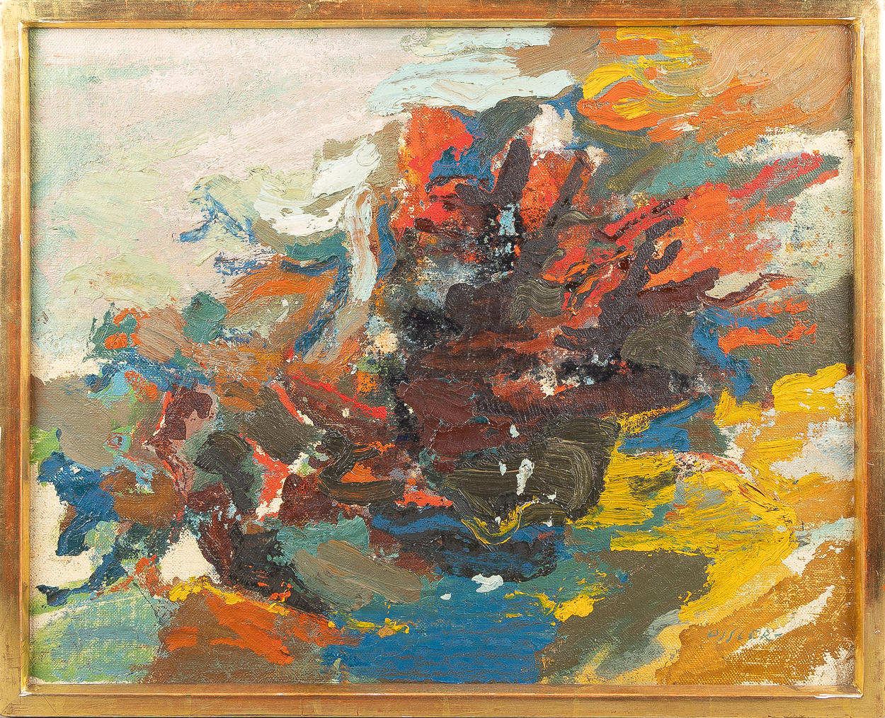 BENGT OSSLER (1932-1998). Composition, oil on panel.