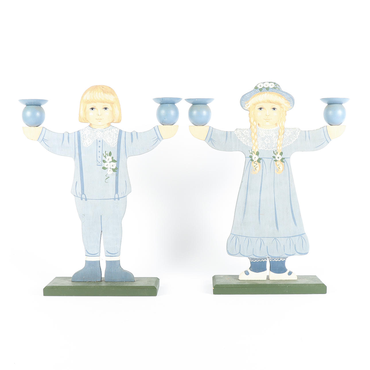 Ein Paar hölzerne Kerzenständer, Birgitta Hedlund.