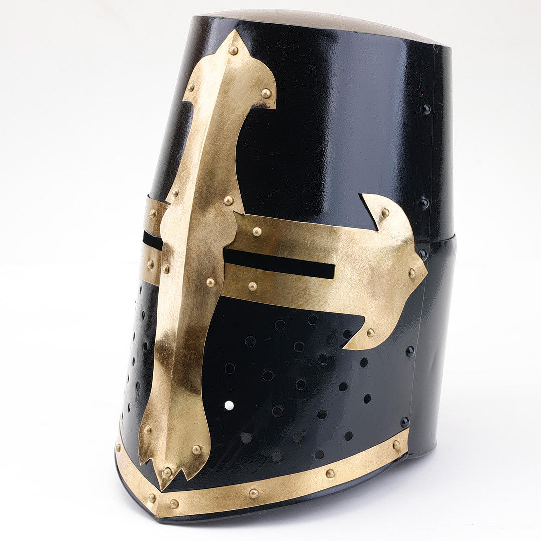 TEMPLERHELM. Helm, Templerstil, Metall, moderne Replik.