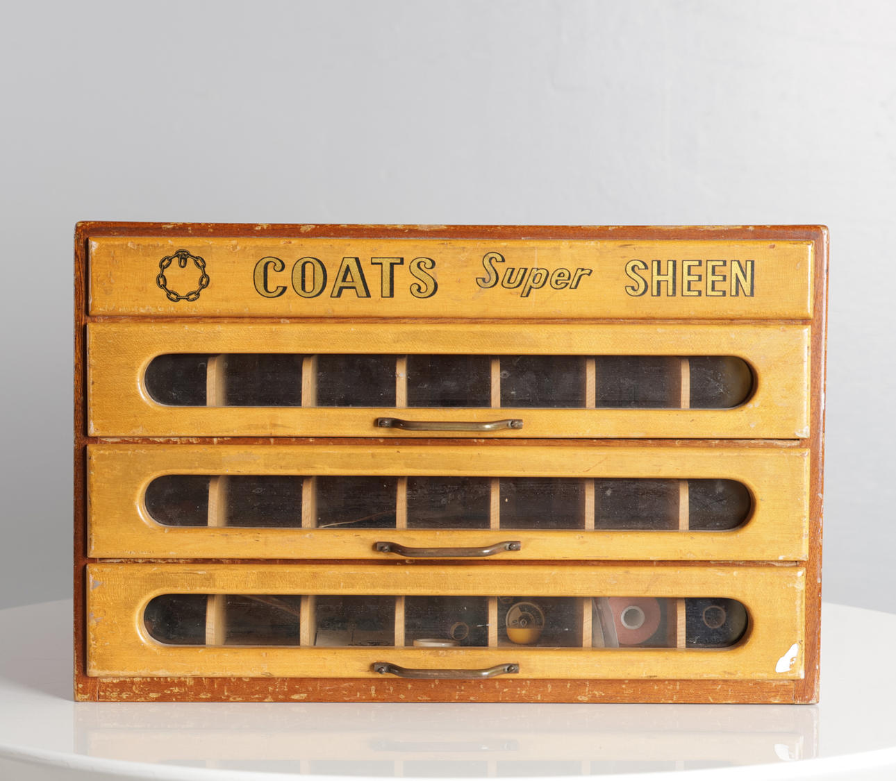 Vintage sewing storage box, English origin.