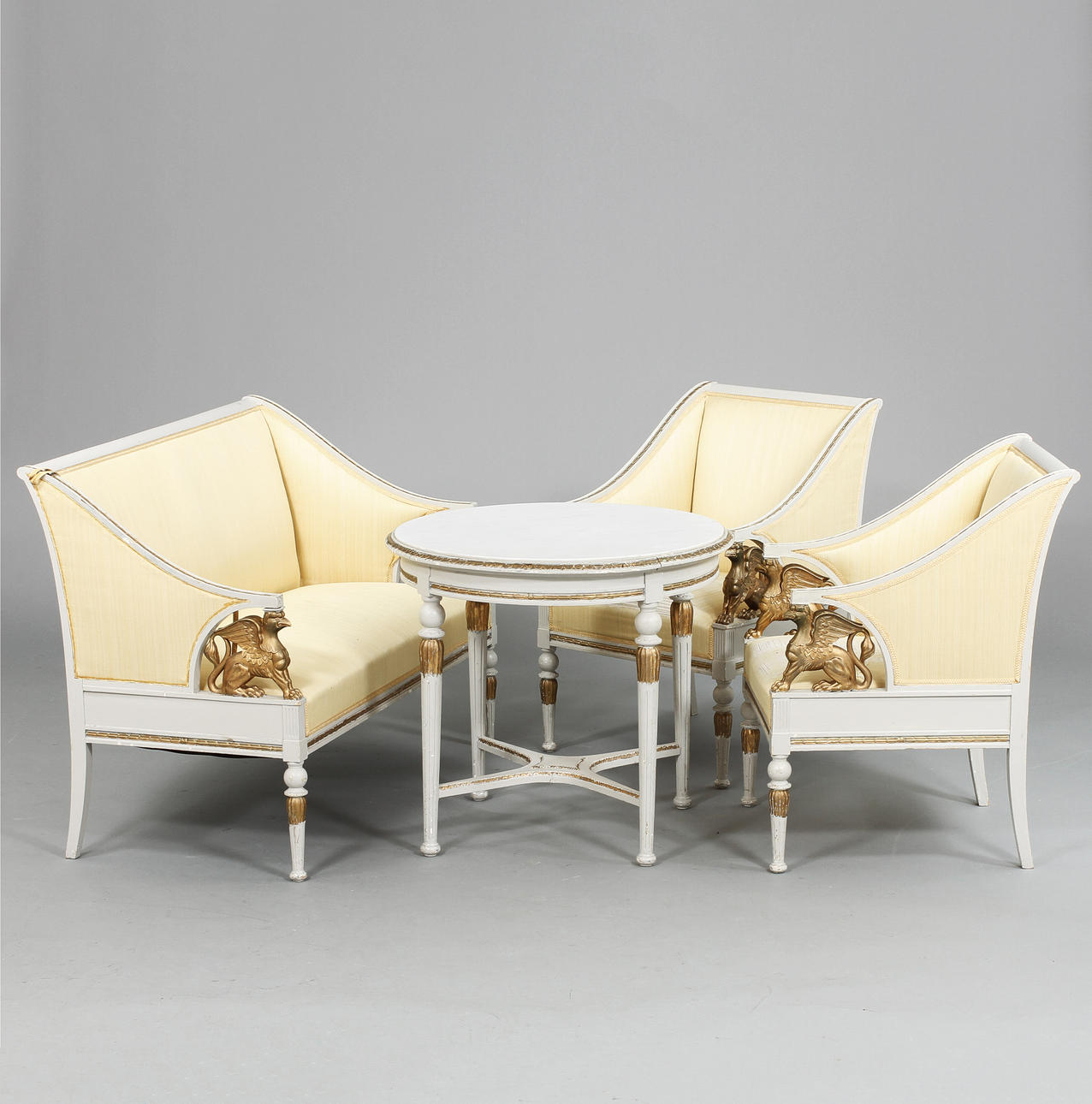 SALONGSMÖBEL, 4 delar, empirestil, 1900-tal.