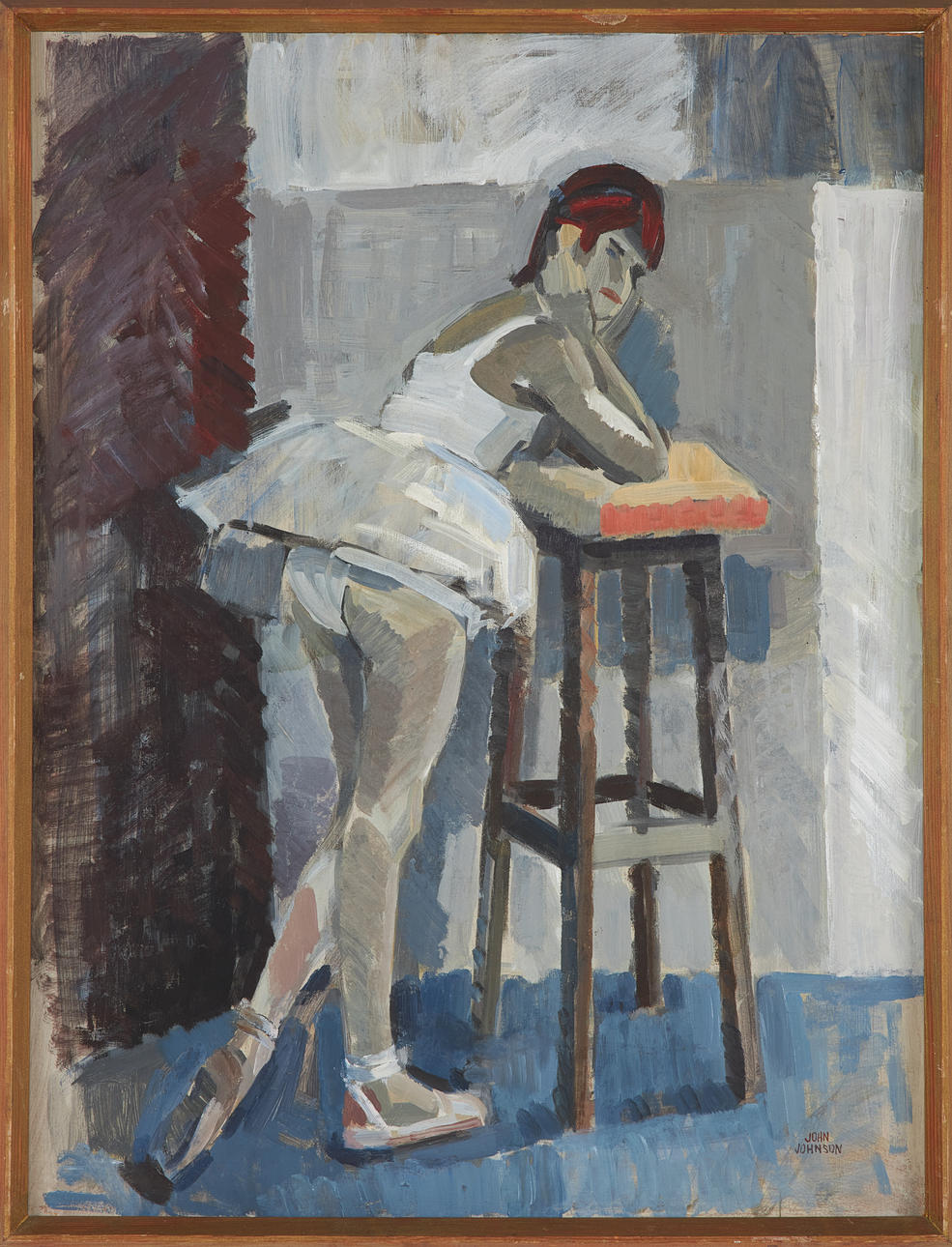 JOHN HAAVS JOHNSON. Ballerina, oil on panel, signed.