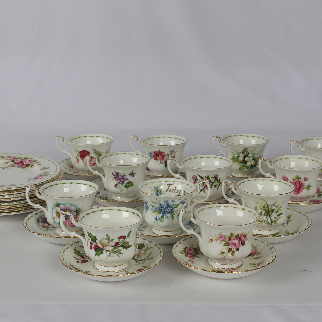 A coffee set, Royal Albert, England, month decor.