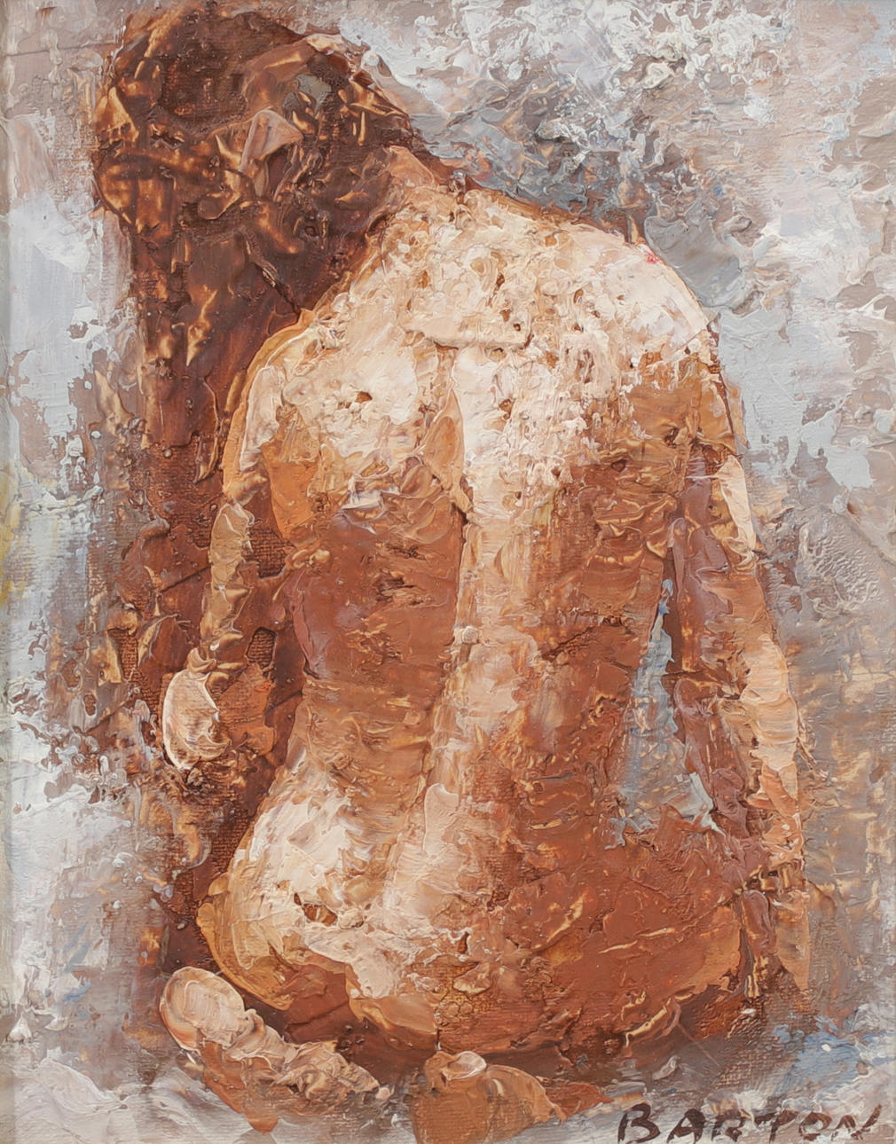 EDWARD BARTON. Aktstudie, Öl auf Leinwand, signiert.