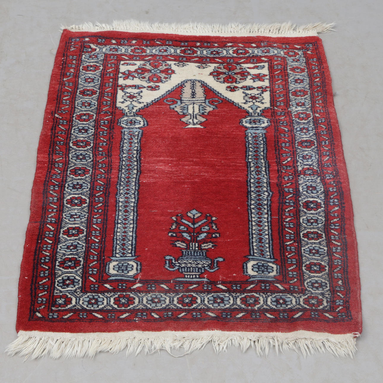 A hand-knotted rug from the Orient.