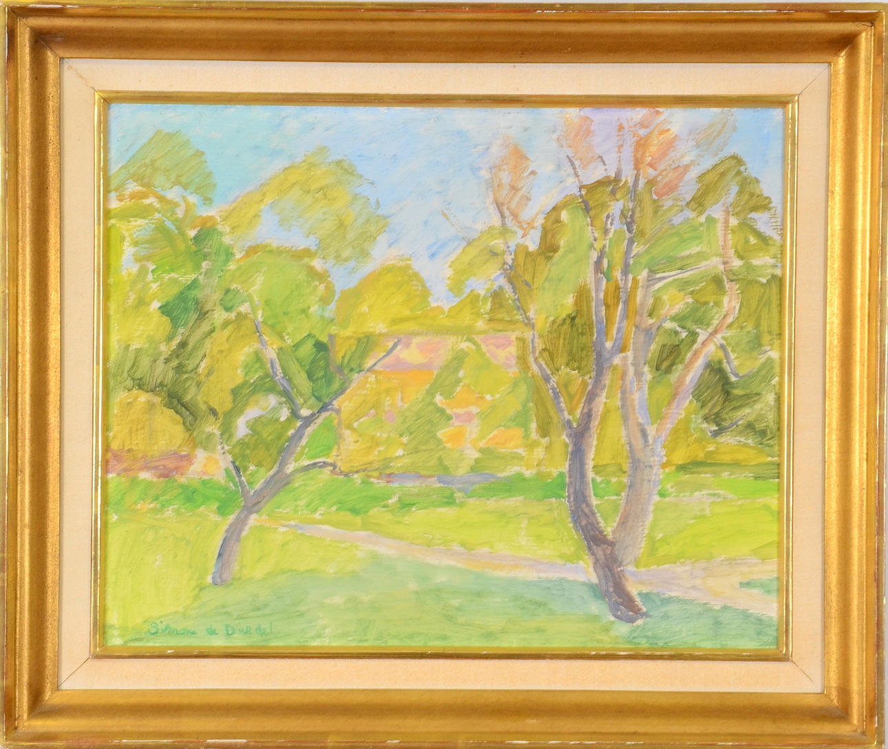 SIMONE DE DARDEL. Olja på pannå.