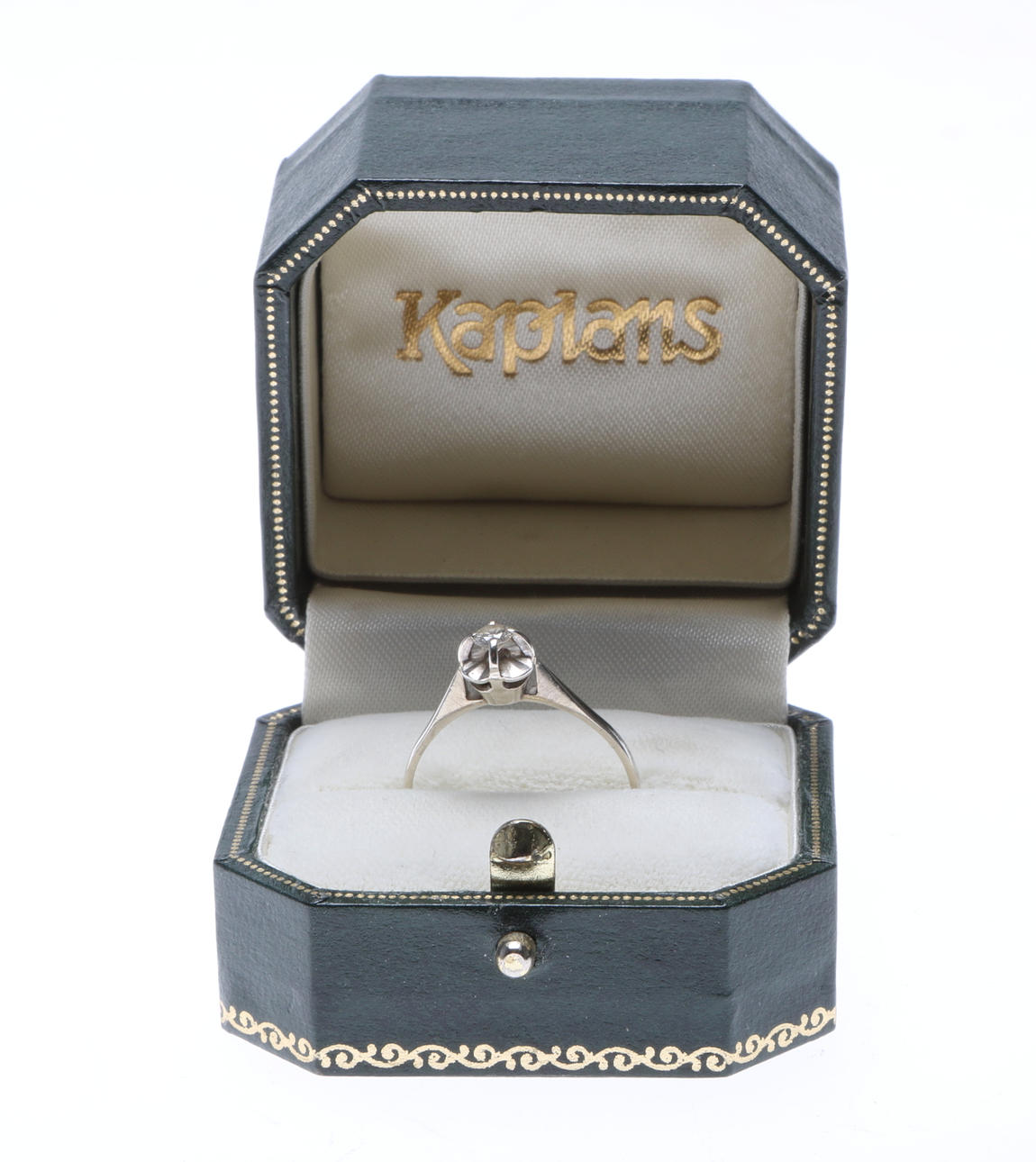 RING, vitguld, med diamant, 1X ca 0,12ct. 18K.