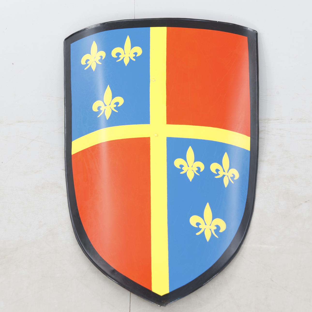 SHIELD. With Fleur De Lis, metal, contemporary replica.