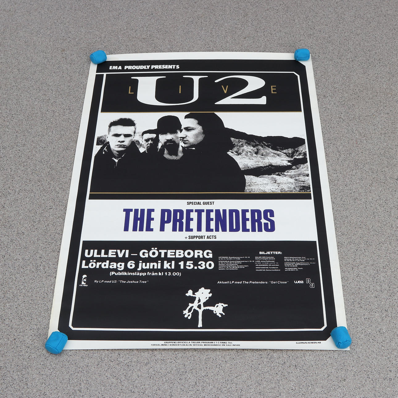 U2, KONSERTTIJULISTE. Illernäs Screen AB.