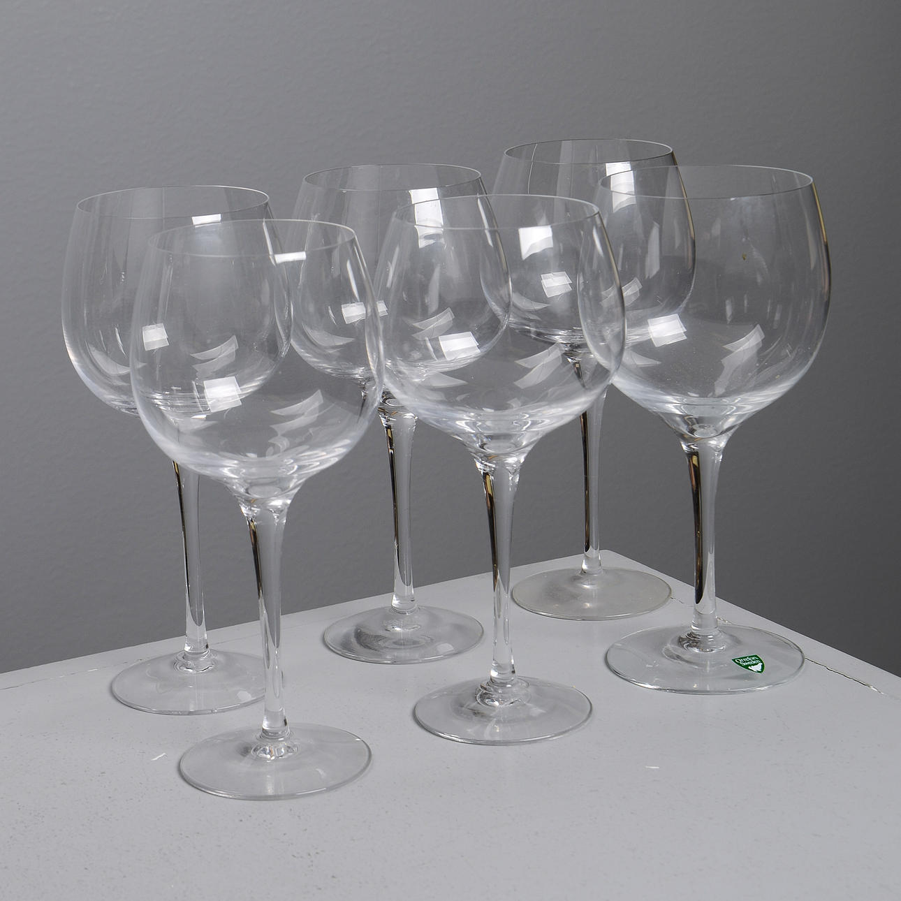 NILS LANDBERG. „Illusion“, 6 Weingläser, Orrefors.