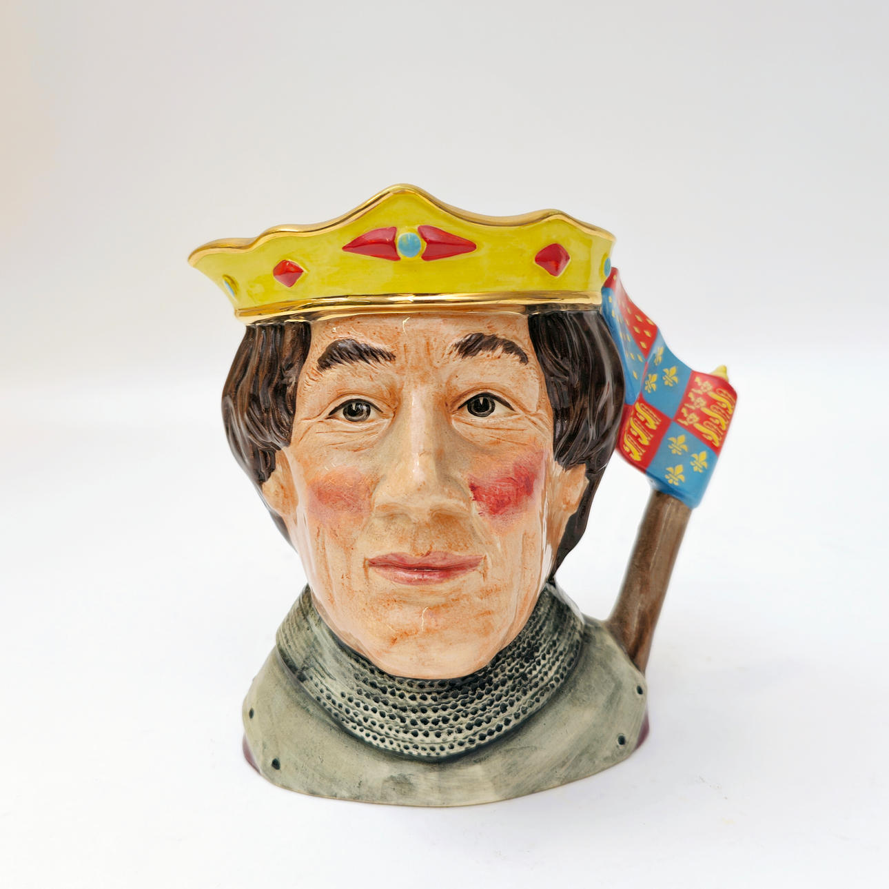 REGENCY GUARD. CHARACTER JUG. POLYCHROME CERAMIC. C. 1950S.
