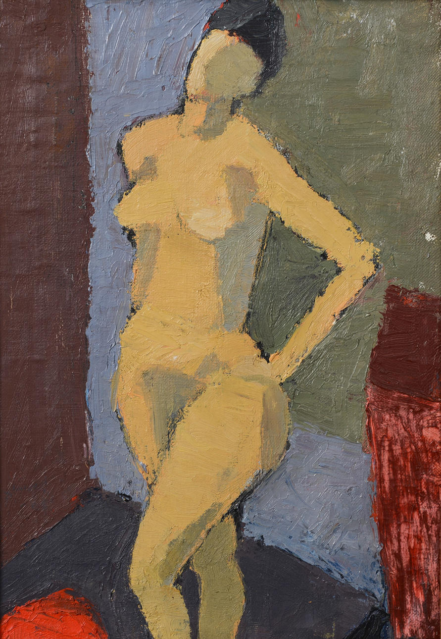 OKÄND KONSTNÄR. Nude study, oil on canvas.