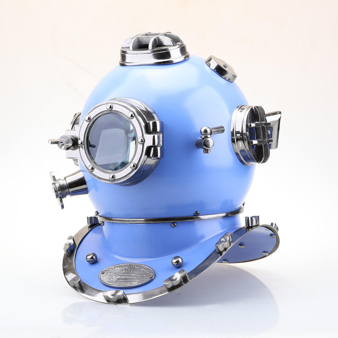 TAUCHERHELM „US Navy Diving Helmet“, Metall, moderne Replik.